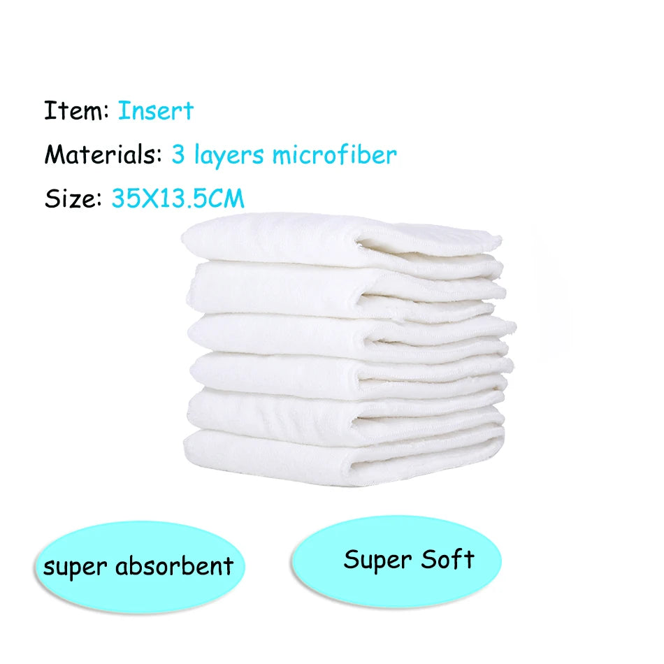 Pocket 4Pcs Diaper+4Pcs Insert Washable Adjustable Baby Diaper Cover